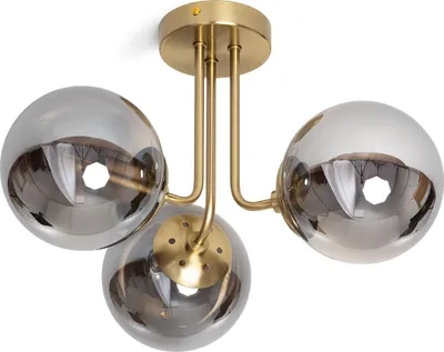 Produktbild von Deckenleuchte Metall und Glas Moonlight Brass 3 Strahler Rauchgrau