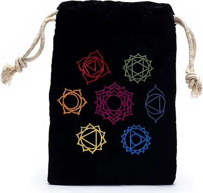 Zdjęcie produktu dla Aksamitna torba z 7 czakrami - 19x13cm