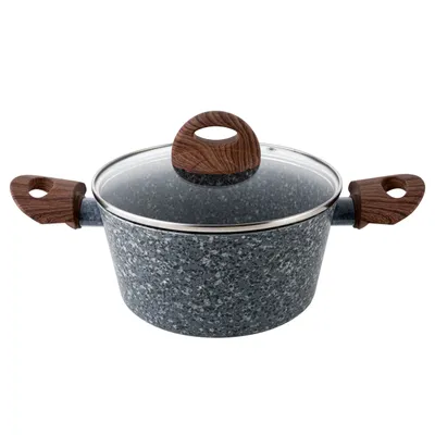 Produktbild von Topf Induktion Kochtopf Suppentopf mit Glasdeckel Antihaftbeschichtet Alu 6,1 l