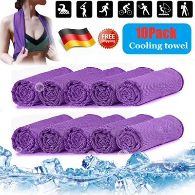 Produktbild von 10X Kühlendes Sporthandtuch Fitness Abkühlung Handtuch Kühlhandtuch Kühltuch Cooling Towel Sport Fitness Sporthandtücher