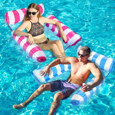Immagine prodotto di Omgoods - 2 galleggianti gonfiabili per piscina - amaca 4 in 1 e giocattolo impermeabile per adulti