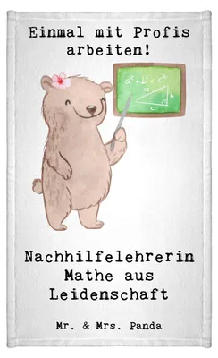 Produktbild von Mr. & Mrs. Panda Handtuch Nachhilfelehrerin Mathe Leidenschaft - Weiß - Geschenk, Witzig, Gäste-WC, Nachhilfe, Klein, Lustig, Spruch, Mathematik, Frotteetuch