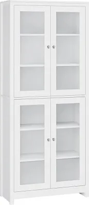 Produktbild von Vitrinenschrank 190 cm - Hochwertiger Bücherregal mit 4 Glastüren für Wohnzimmer, Küche und Büro - Geräumiger Stauraum