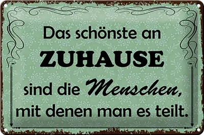 Produktbild von Blechschild Spruch 30x20cm das schönste an Zuhause sind
