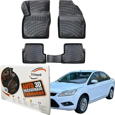 Produktbild von Trimak Autofußmatten kompatibel mit Ford Focus ´04 2.Gen 2004-2010 Auto Allwetter Gummimatten