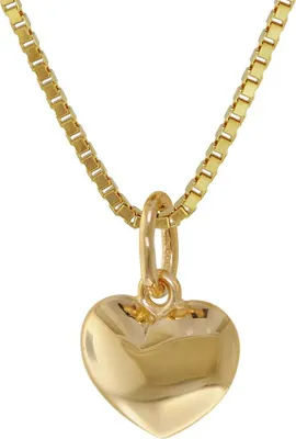 trendor 75394 Kinder Herz-Anhänger Gold 585 mit vergoldeter Silberkette 1