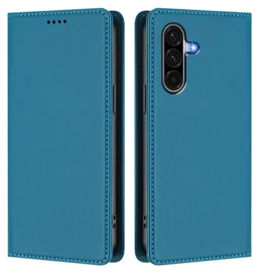Image de Etui en cuir pour Samsung Galaxy A17 5G/4G, étui magnétique en cuirPolyuréthaneavec support Lake blue