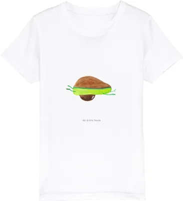 Produktbild von Mr. & Mrs. Panda Kleinkinder T-Shirt Avocado Yoga 9-11 Jahre (134/146) - Weiß - Geschenk, Bauch, Hilfe, Sport, Kinder Baumwoll, Teenager, Mädchen, Kindershirt, Humor
