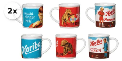 Produktbild von Becher sortiert 380ml 6er Set bunt Haribo Retro