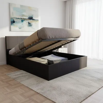 Produktbild von BETTKASTEN BARCELONA / Bett 160x200 - Schwarz