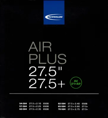 Produktbild von Schwalbe Air Plus 27.5 Plus Schlauch AV21+AP Schrader Ventil Fahrrad BicycleTube