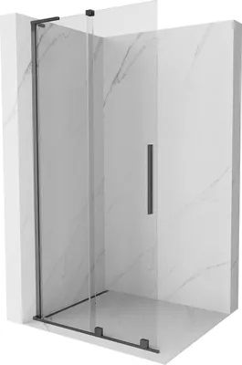 Image de Mexen Velar L paroi de douche coulissante Walk-in 120 x 200 cm, transparent 8 mm, gris canon brossé - 871-120-003-03-66