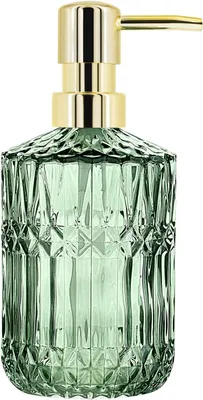 Produktbild von Grüner Flüssigseifenspender aus Glas, 400 ml, für Geschirrspülmittel, Shampoo oder Lotion, für die Arbeitsplatte