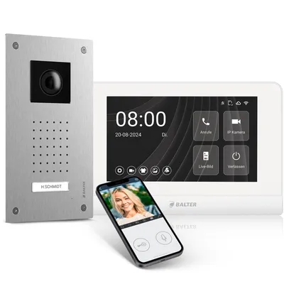 Produktbild von Entri LN Video Türsprechanlage, Video Türklingel, 1 Familienhaus mit 7-Zoll HD-Monitor, 2-Draht, Unterputz, Smartphone App, Video Full HD Kamera