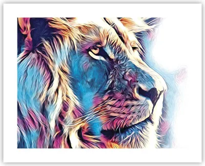 Produktbild von Poster - Poster ohne Rahmen - Löwe Mähne Märchen - 50x40 cm - Wand Bild - Wanddeko - Wandbilder - Kunstposter - Wandposter - Bilder - Kunstdruck - Wanddekoration - Wandbild - P2XAA50x40-4713