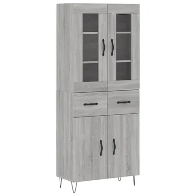 Immagine prodotto di Credenza Grigio Sonoma 69,5x34x180 cm in Legno Multistrato