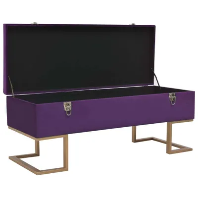 Immagine prodotto di Panca con Vano Portaoggetti 105 cm Viola in Velluto