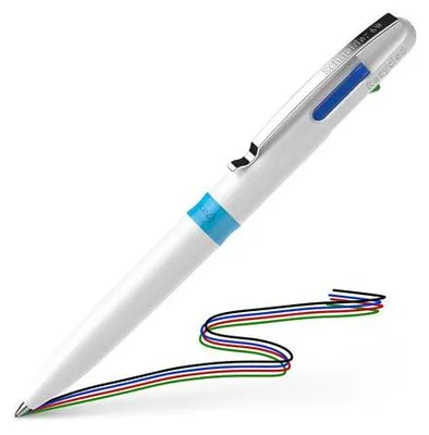 Obrázok produktu pre Guľôčkové pero, 0,5 mm, stláčací mechanimus, 4-farebné, SCHNEIDER "Take 4", biela