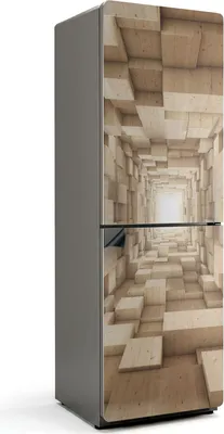 Produktbild von Holzblockkonstruktion – Magnetische Kühlschrank Abdeckung – Dekorfolie magnetisch Küche – Kühlschrank Magnet Deko – selbstklebende Magnettafel – Magnetfolie für Kühlschranktür – 60x180 cm