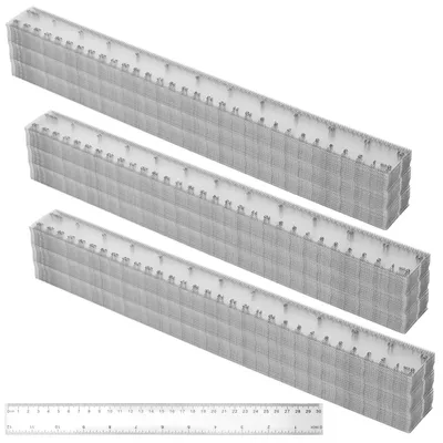 100er-Pack durchsichtige Plastiklineale 30 cm, unzerbrechlich