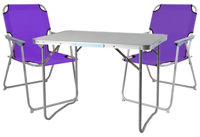 Produktbild von 3-teiliges Campingmöbel Set Alu L70xB50xH59cm lila