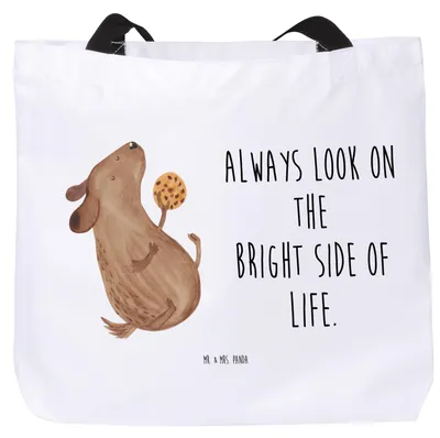 Produktbild von Mr. & Mrs. Panda Tote Bag Hund Keks - Weiß - Geschenk, Tasche, Stoffbeutel, Reisetasche, Hundesnacks, Optimist, Strandtasche, Optimistisch, Unitasche, Hundeleckerli