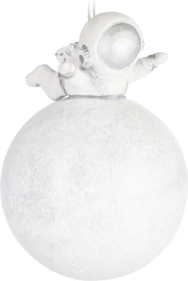 Immagine prodotto di BRUBAKER Astronauta sulla Luna - Dipinto a mano - Decorazione per l'albero di Natale per gli amanti dello spazio - Figure divertenti