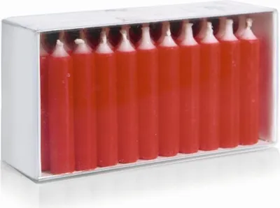Produktbild von INNA-GLAS Mini-Kerzen CONLEY, 40 Stück, rot, 6,3cm, Ø1,2cm - Germany - Puppenkerzen