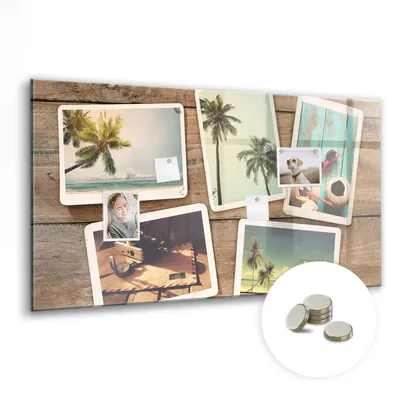 Produktbild von Dekorative Magnettafel 120x60 cm - Magnetwand - für Fotos, Karten und Notizen - Fotowand - Memoboard - Magnetpinnwand - Wanddekoration - Polaroid-Fotos