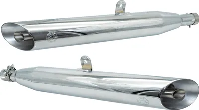 Immagine prodotto di Silenziatore terminale Falcon Cromo Line in acciaio cromato lucido argento con omologazione, compatibile con Yamaha XVS 1100 Drag Star VP05 VP16