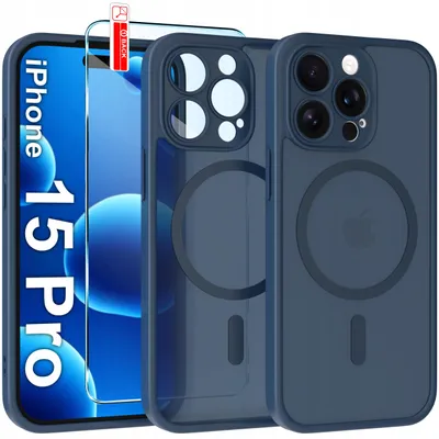 Zdjęcie produktu dla Etui Magnetyczne Matowe Do Iphone 15 Pro|Do Magsafe Trwałe + Szkło