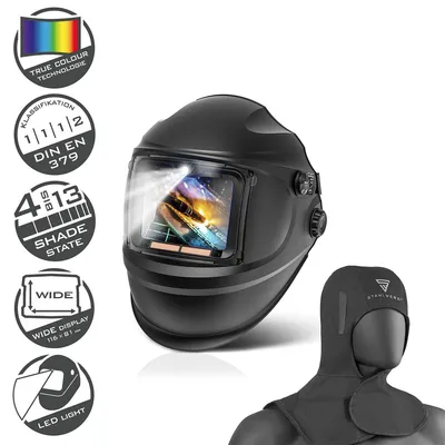 Zdjęcie produktu dla STAHLWERK Zestaw automatycznych przyłbic spawalniczych RAPTOR 3 w 1 z maską spawalniczą