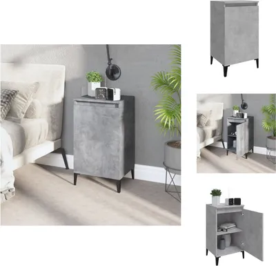 Immagine prodotto di vidaXL Comodino grigio cemento 40x35x70 cm materiale legno - Comodini