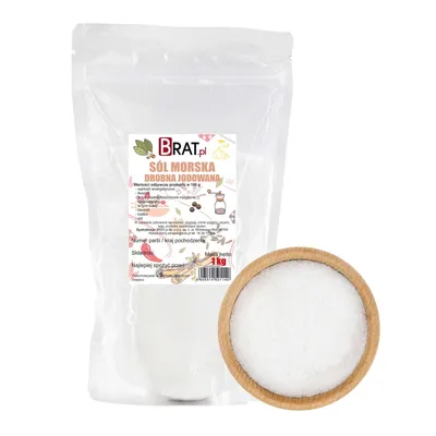 Obrázok produktu pre Jemná jodizovaná morská soľ 1kg Brat.pl
