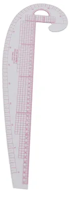 Gebogenes Lineal 58 cm, französische Kurve, biegsame Zeichenschablone, rosa