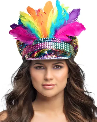 Produktbild von Boland 644644, Fancy dress cap, Erwachsener, Uni, Polyvinylchlorid (PVC), Polyester, Polyethylenterephthalat, Polystyrene, Feather, Mehrfarbig, 207 g