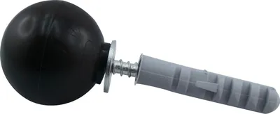 Produktbild von IBFM Türpuffer Kugelform Wandpuffer mit Dübel und Schrauben Kunststoff schwarz