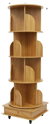 Obrázek produktu pro Knihovna, otočná o 360 stupňů, volně stojící, béžová
