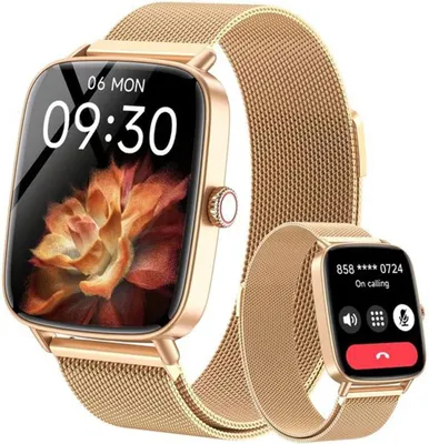 Produktbild von Smartwatch mit Telefonfunktion 1.85"HD Fitnessuhr Fitness Tracker Herzfrequenz/SpO2/Schlaf/IP68 Wasserdicht Sportuhr Schrittzähler Uhr für Android iOS