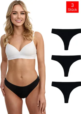 Produktbild von Tazzio Damen String 3er-Pack F933 (Schwarz, XL)