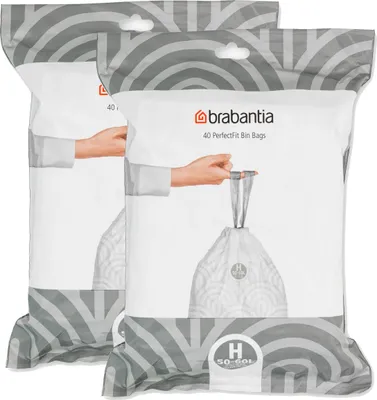 Produktbild von Brabantia PerfectFit Müllbeutel 50-60L (H) 40 Beutel Mülleimerbeutel (2er Pack)