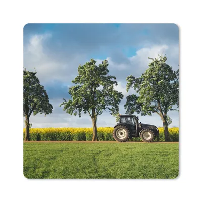 Produktbild von MuchoWow® Mauspad Mousepad Traktor - Baum - Blumen 20x20 cm - Mousepads - Maus Mat - Pad - Mausunterlage - Desk Mat - Bureauartikeln
