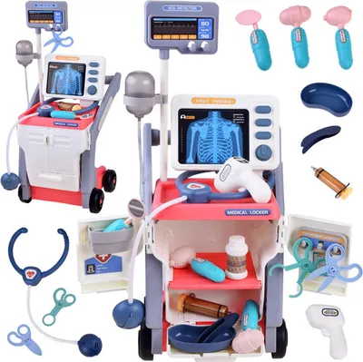 Image de Chariot médical pour enfants, rose Jokomisiada