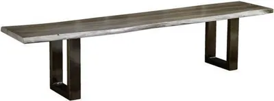 Produktbild von MASSIVMOEBEL24.DE Baumbank Sheesham 160x38x45 smoked oak lackiert Plattenstärke 3,5cm FREEFORM #0307