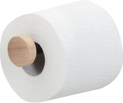 Produktbild von Reserverolhouder für 1 Toilettpapier, Wandmontage, Rostfreier Stahl und Holz, Schwarz/Eichenfarbe