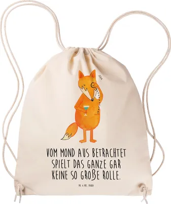 Produktbild von Mr. & Mrs. Panda Turnbeutel Fuchs Lord - Transparent - Geschenk, wander rucksack, gym tasche, Motivation Spruch, Lustig, Mond, Jutebeutel, Beutel, Neugierig, Cocktail