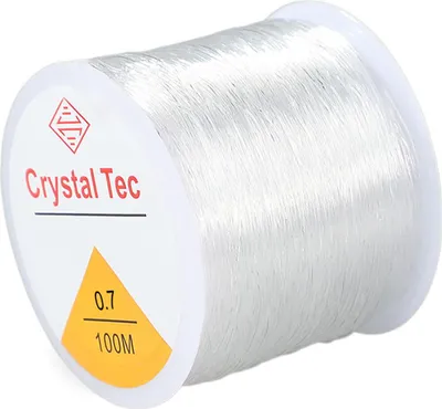 Produktbild von Elastischer Faden für Armbänder, 100 m x 0,7 mm, transparent, verschleißfest