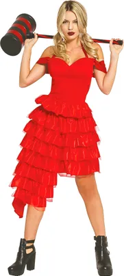 Produktbild von Clown Königin Rot Kostüm Freche Comic Abenteuer Figur Rot Kostüm Partykleid, Größe: 42 - 44 (L) Farbe: Rot