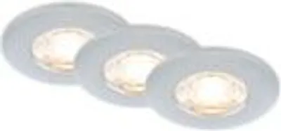 Produktbild von BRILONER KULANA MINI LED Einbaustrahler Bad, 3er Set, IP44 Spritzwasserschutz, Flaches Design, Warmweißes Licht, silberfarbig, 6,5 x 2,5 cm