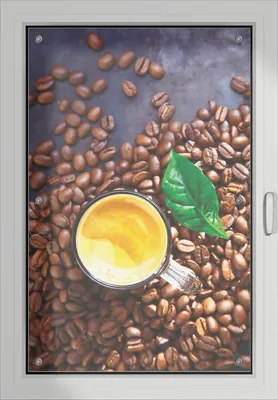 Produktbild von Wallario Lichtschutzbild, Dekorativer Sichtschutz Sonnenschutz 60 x 93 cm mit Motiv: Kaffee und Bohnen - Verdunklung ohne Bohren